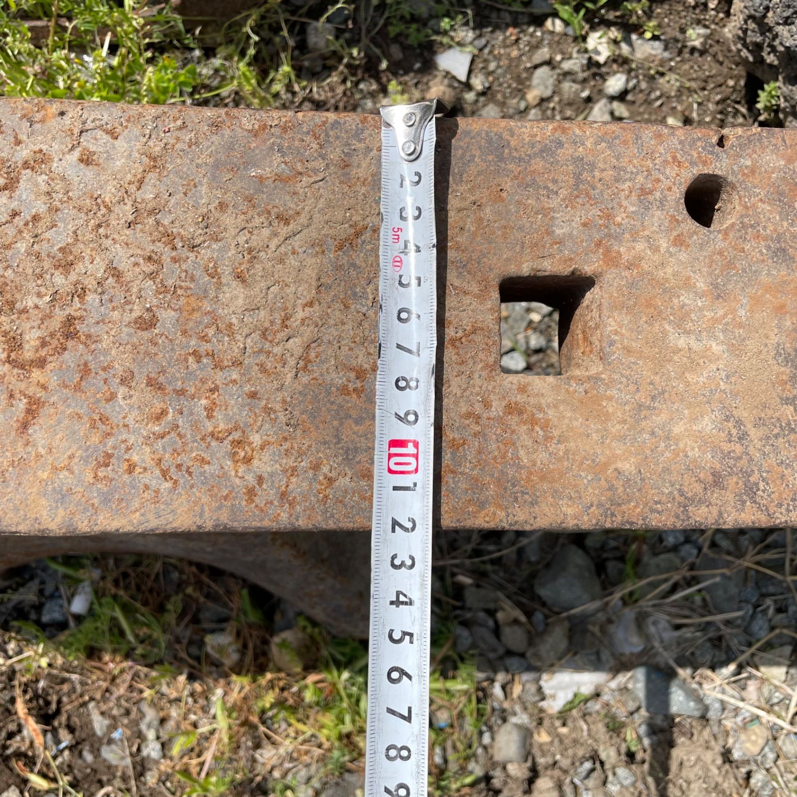 ♭ 引取歓迎山梨 アンビル 鉄床 金床 角付き 四角&丸穴あり 全長