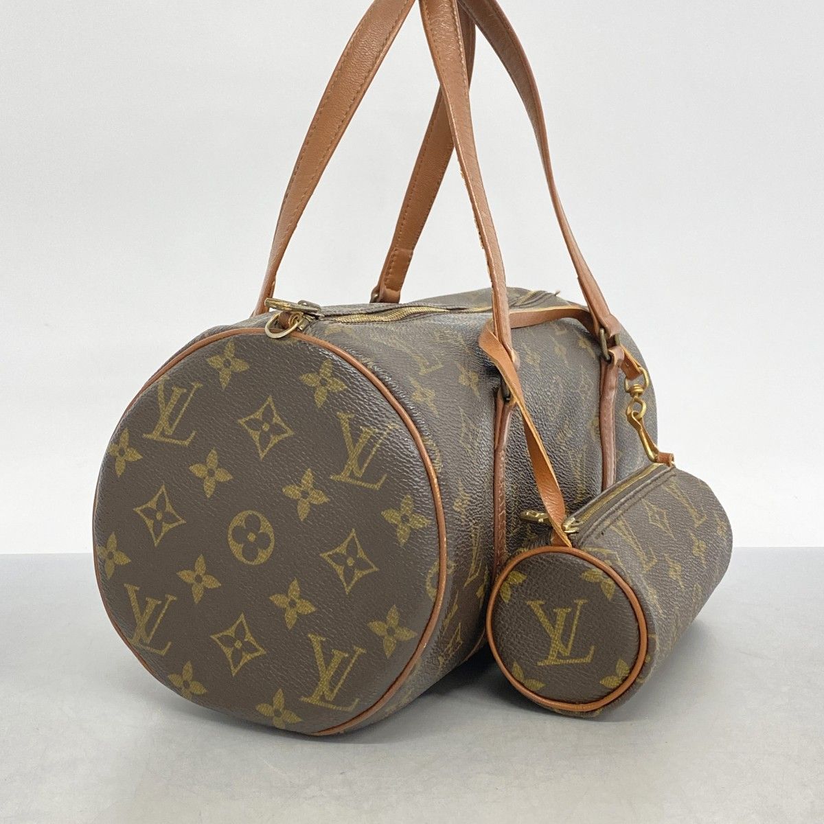 LOUIS VUITTON パピヨン 30 モノグラム ポーチ付き ハンドバッグ