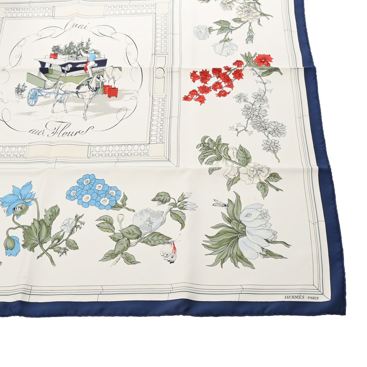 エルメス カレ90 Quai aux Fleurs 花咲く海岸通り アイボリー