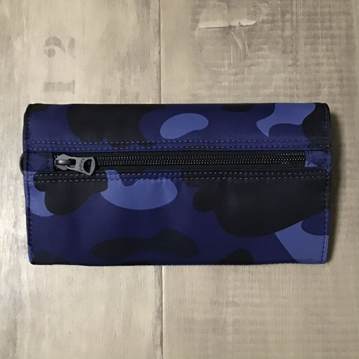 ☆新品☆ PORTER × BAPE LONG WALLET Blue camo a bathing ape