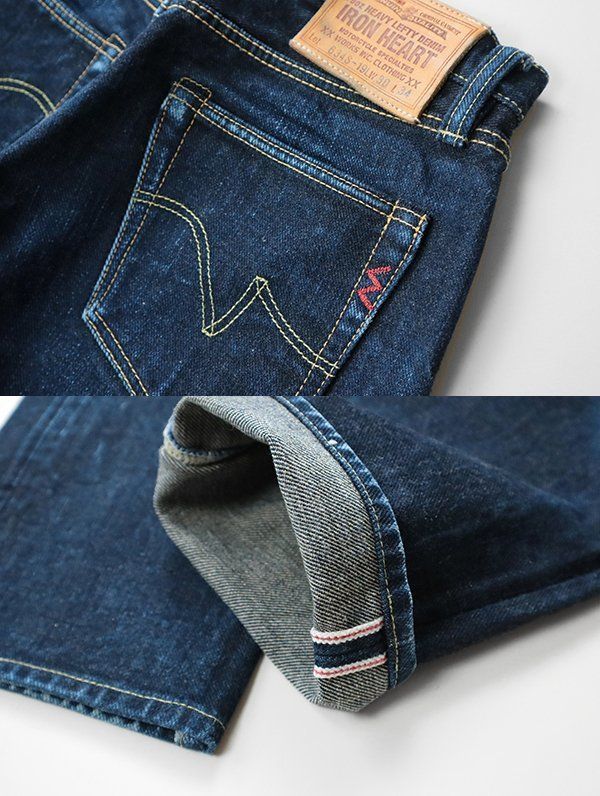 IRON HEART ◇ 19oz セルビッチ 左綾デニム ストレートジーンズ
