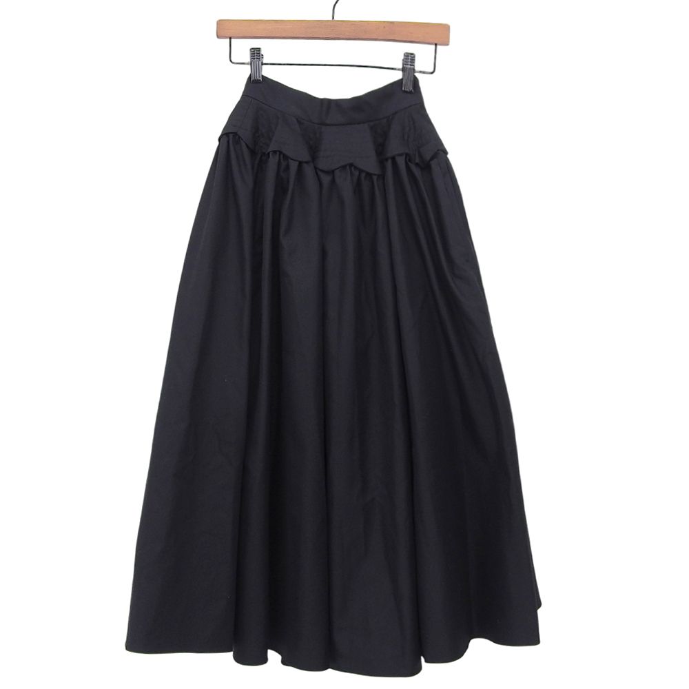 OBLI オブリ コットン ボリュームロングスカート レディース ブラック 1 1