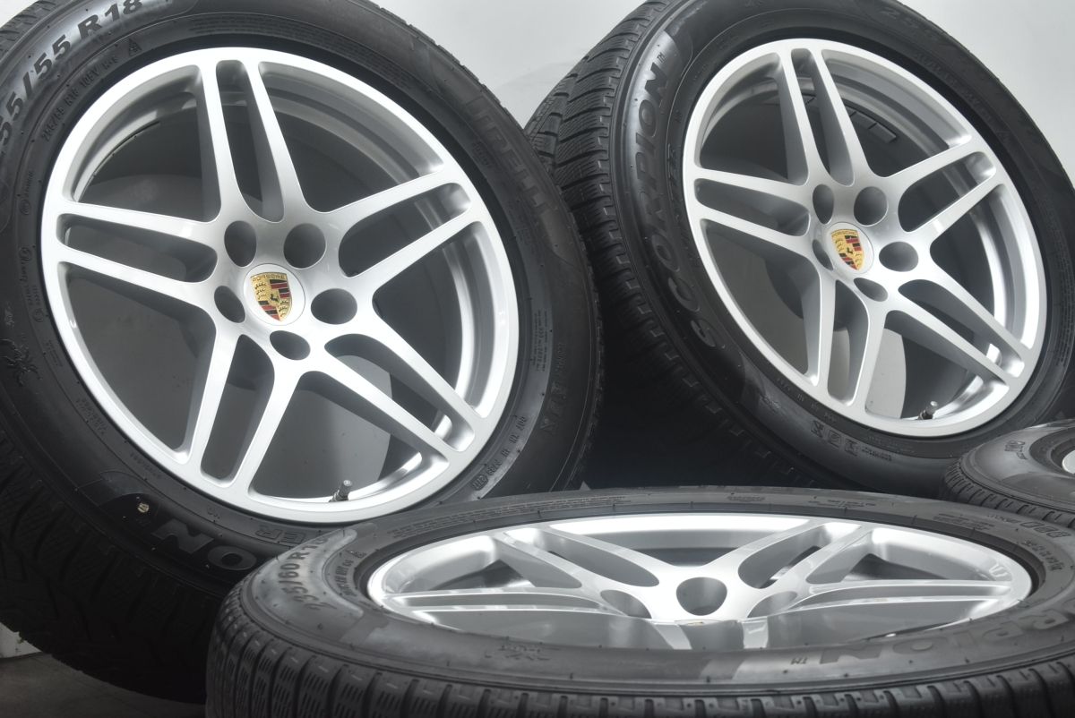 【程度良好品】ポルシェ 95B マカンS 純正 18in 8J 9J +21 PCD112 ピレリ 235/60R18 255/55R18 承認 N0 95B601025AR 95B601025AS 即納可能