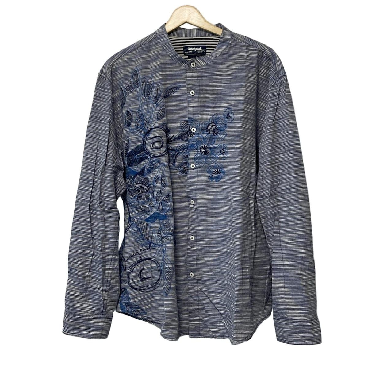 Desigualデシグアル M 長袖シャツ　訳あり デシグアル Desigual メンズ 長袖シャツ （グレー/ブラック
