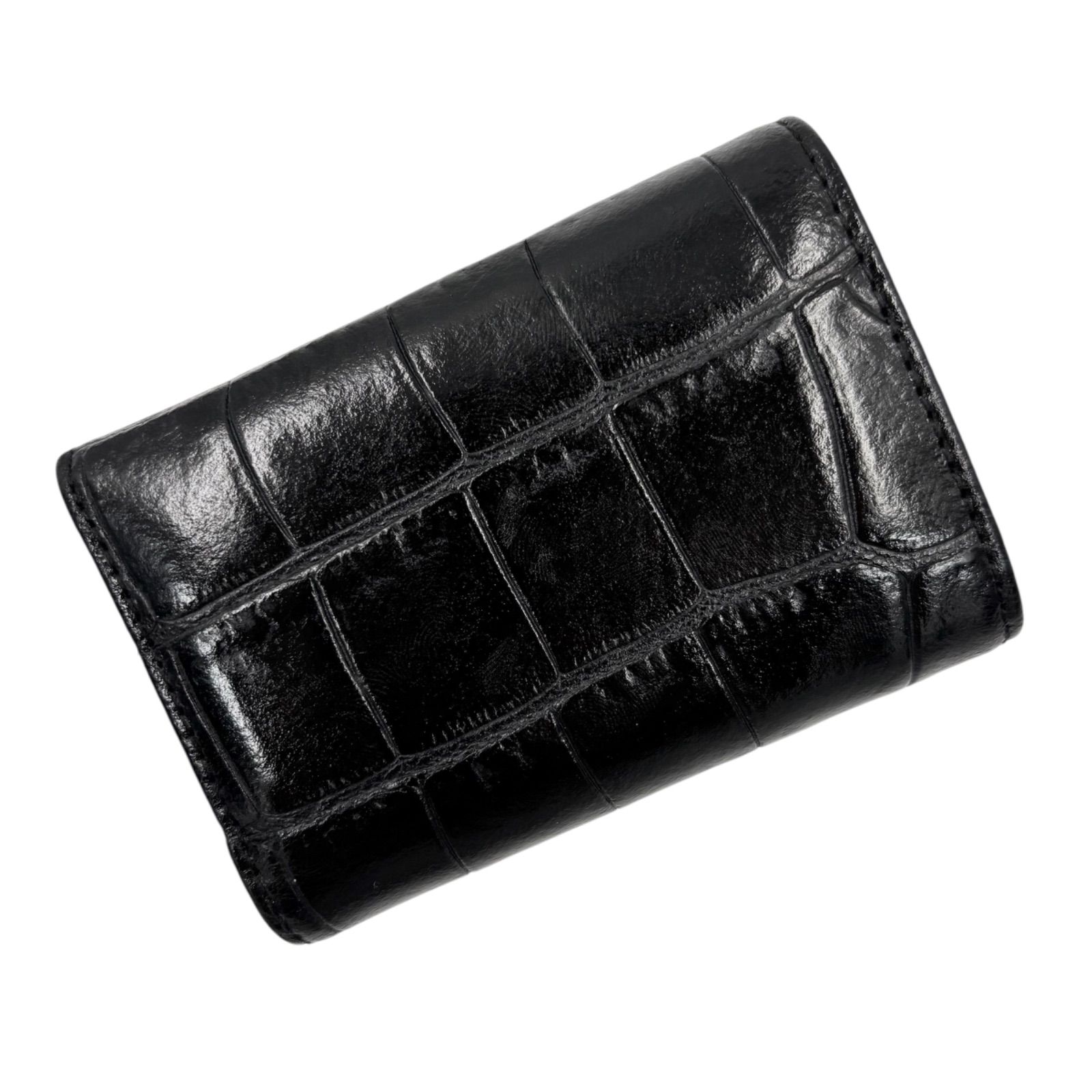 Vivienne Westwood クロコ型押しコンパクトウォレット　ブラック ヴィヴィアンウエストウッド 三つ折り財布 コンパクトウォレット
