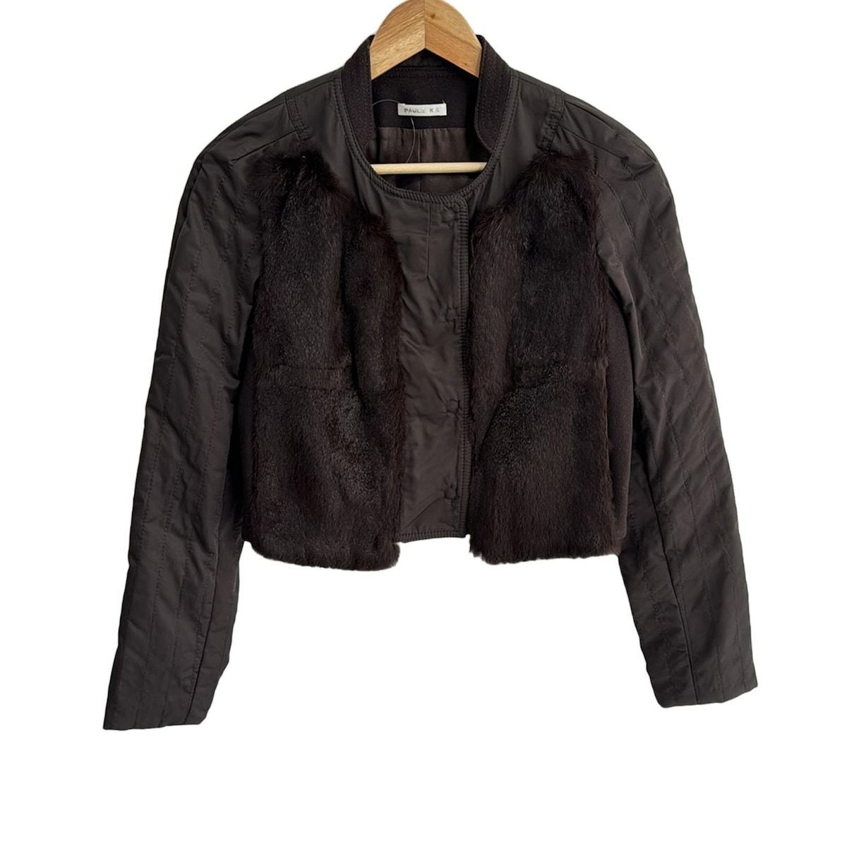 PAULEKA ポールカ ブルゾン サイズ38 M レディース - ダークブラウン 長袖 ラビットファー ジップアップ 秋 冬