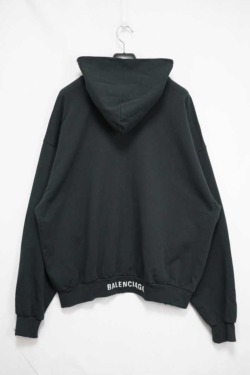 【美品】バレンシアガ ダメージ加工 パーカー オーバーサイズ BALENCIAGA(バレンシアガ) 21SS ダメージ加工パーカー 659403