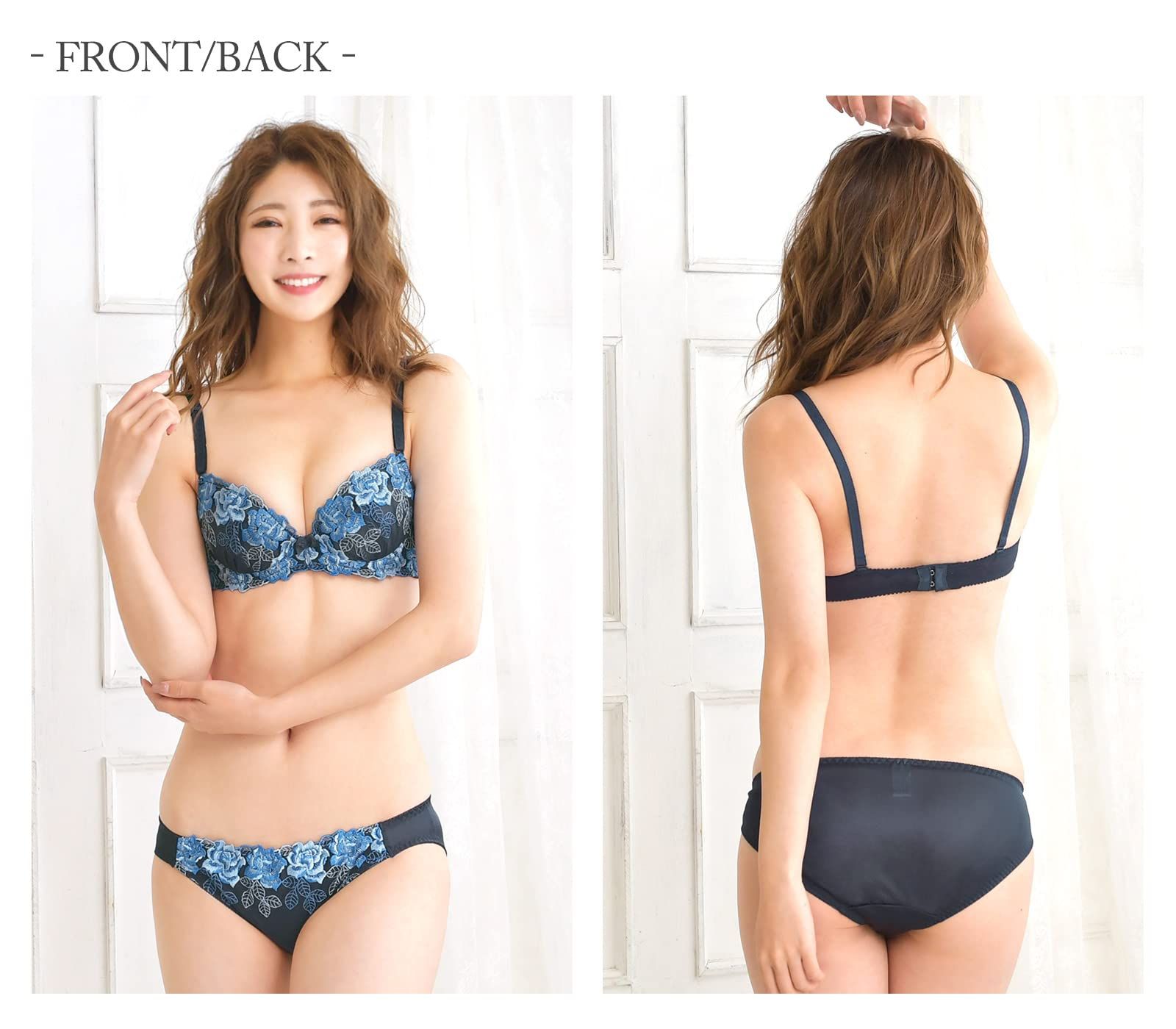 Moca&Bunny ネイビー E80 レディース ブラジャー ブラ ショーツ
