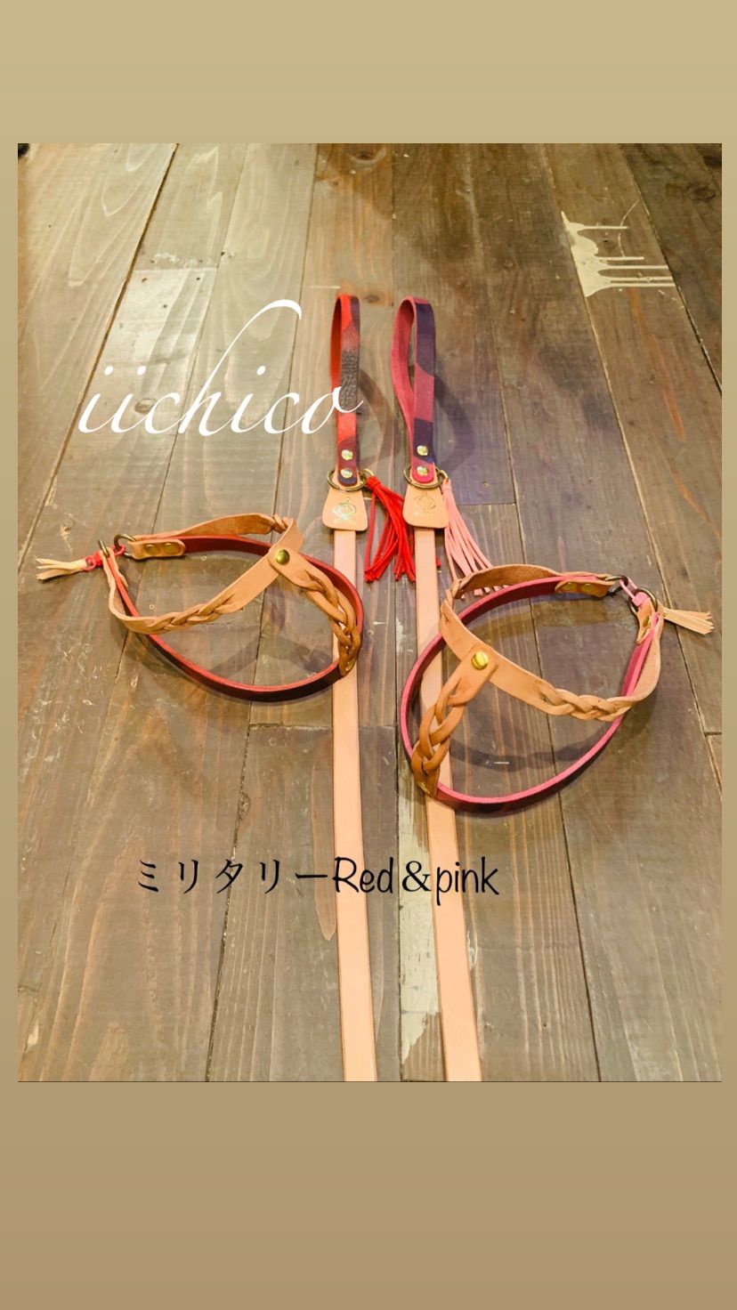 リード＆ハーネス2点SET❗️レッドミニタリー リード＆ハーネス2点SET❗️レッドミニタリー