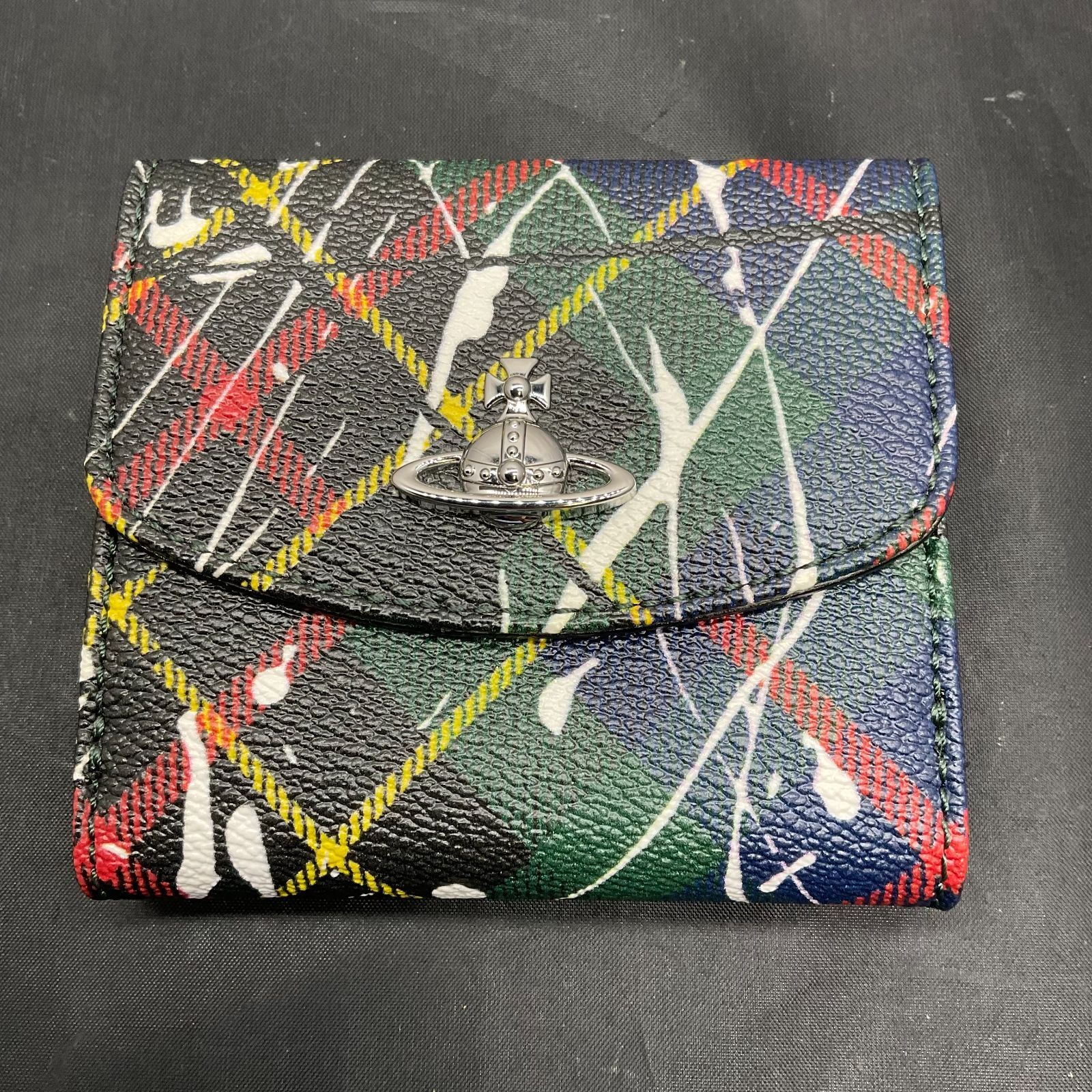 新品未使用]Vivienne Westwood 三つ折り財布 白マルチカラー