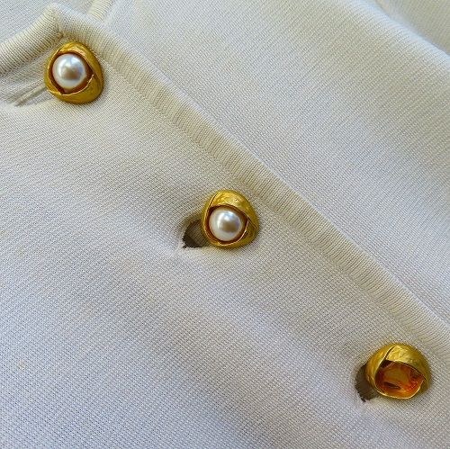 イヴ・サンローラン YVES SAINT LAURENT YSL カーディガン ニット 金