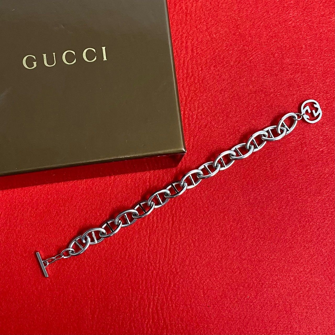 極 美品 希少品 GUCCI グッチ アンカーチェーン トムフォード期 GGロゴ
