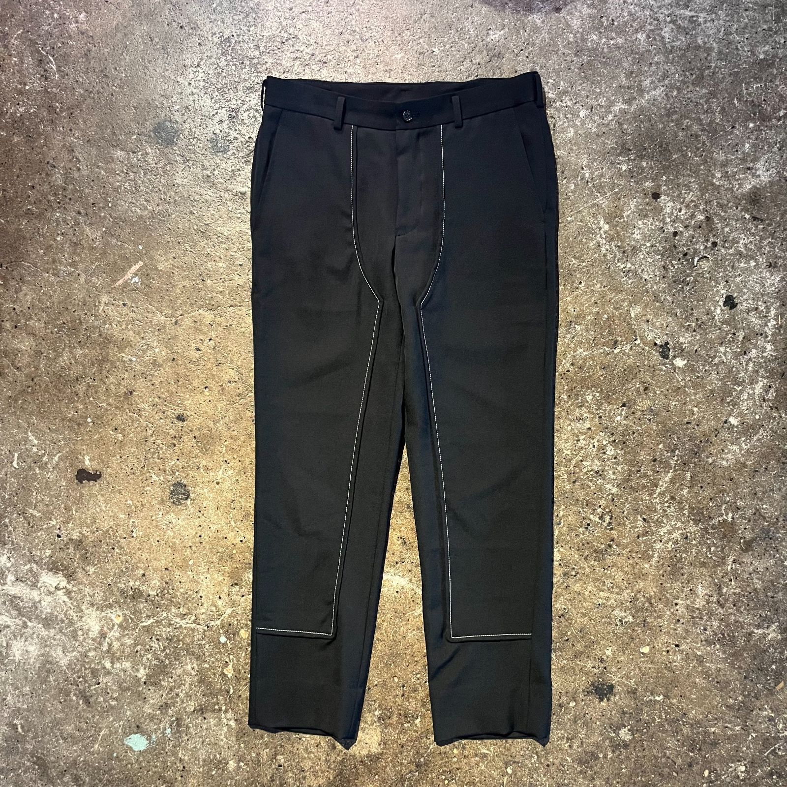 2024SSコムデギャルソンコムデギャルソン　パンツ BLACK COMME des GARCONS 24ss ウールギャバステッチデザイン