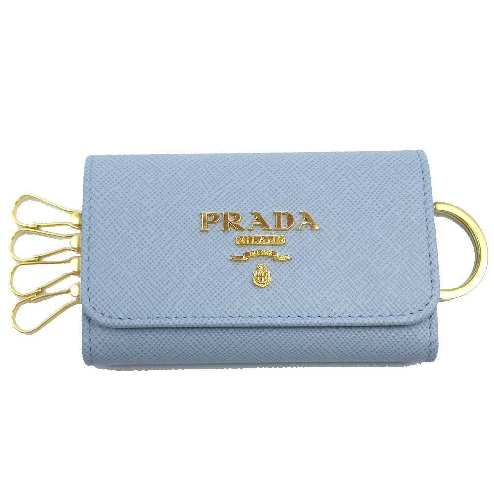 プラダ キーケース 4連 PRADA PORTACHIAVI GANCI キーリング 1PG004 ZLP F02T0 SAFFIANO MULTIC | CELESTE ONDA アウトレット レディース