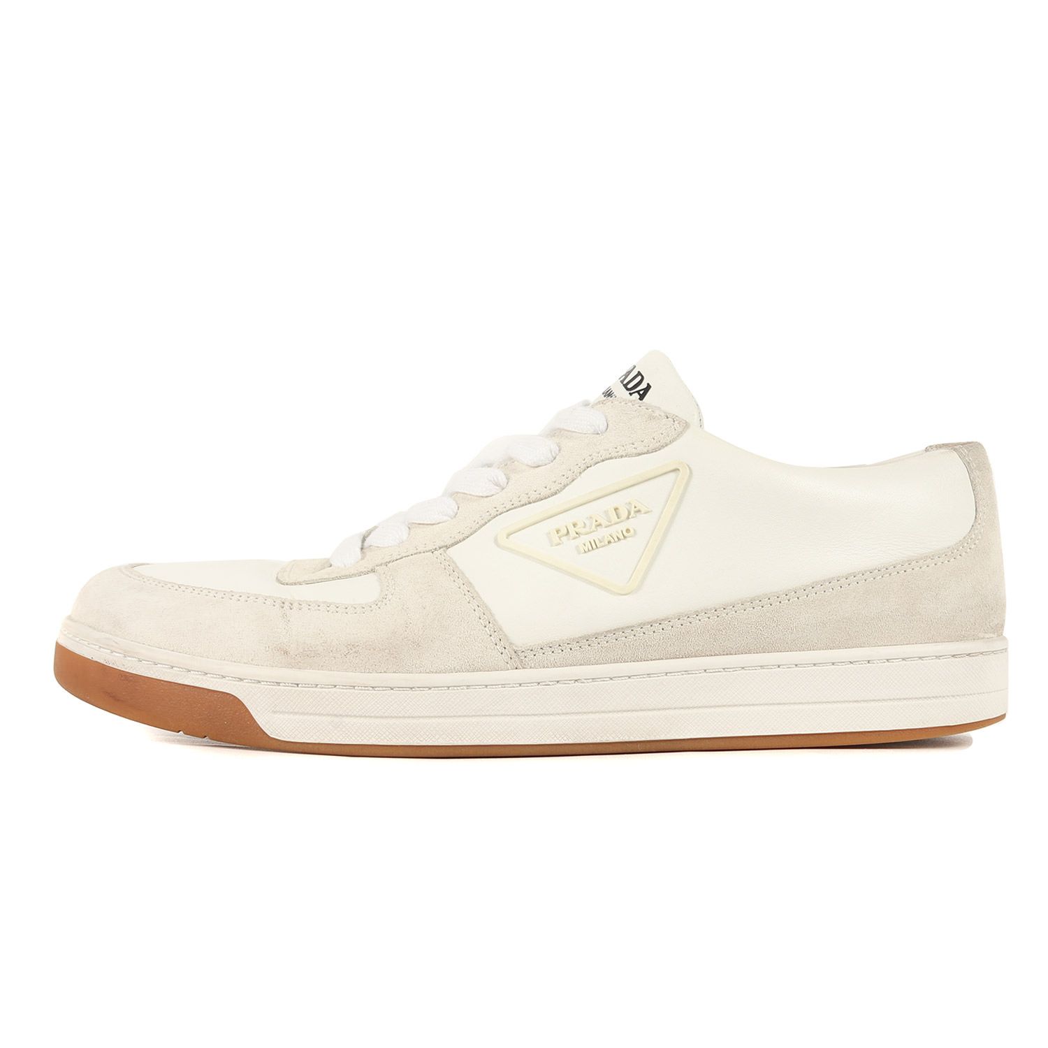PRADA プラダ サイズ:9 1/2 トライアングルロゴ レザー レース