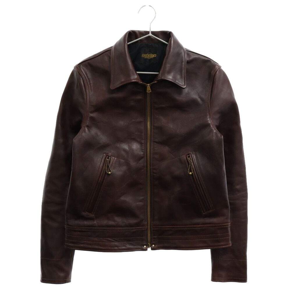 FINECREEK&CO (ファインクリークアンドコー) 21AW Jack HORSEHIDE SINGLE RIDERS LEATHER  JACKET ジャック ホースハイド シングル ライダース レザー ジャケット ブラウン ACJK028 - メルカリ