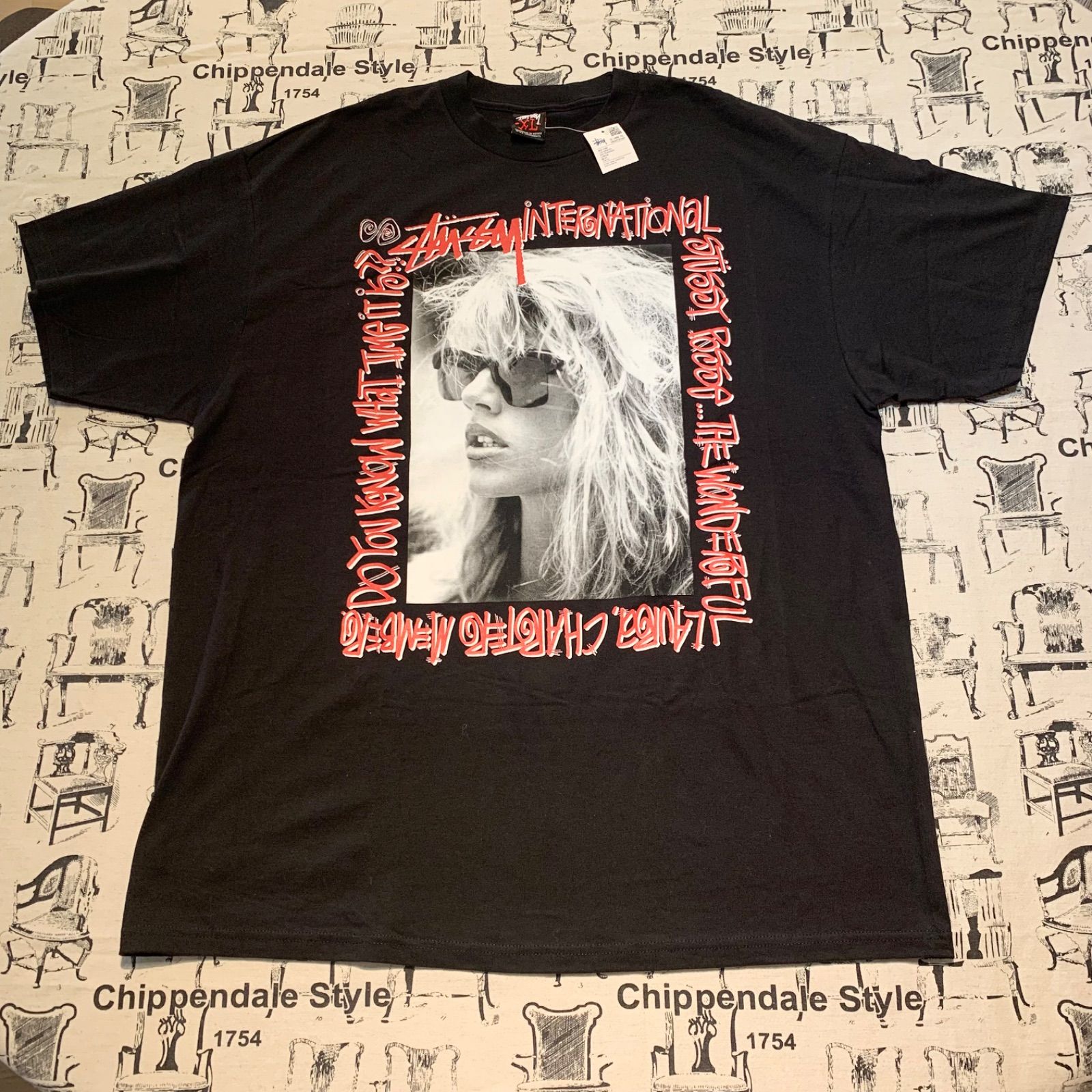 NO.37 DEADSTOCK！！ 00S STUSSY ステューシー LAURA ローラTシャツ XL 