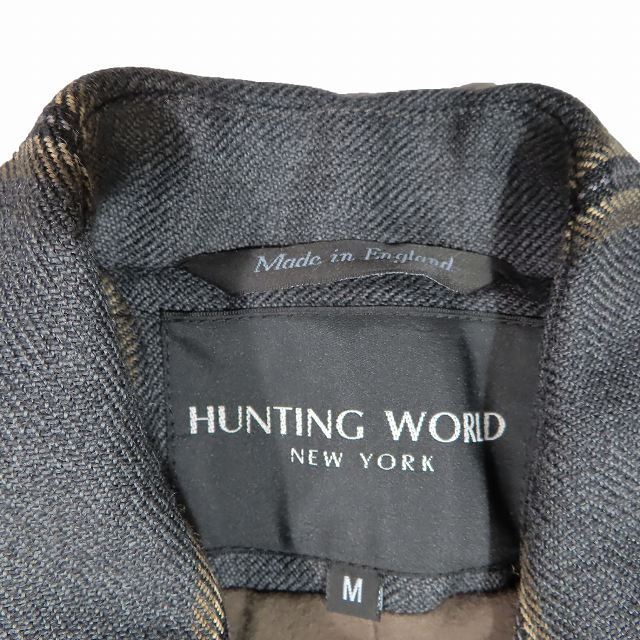 ハンティングワールド HUNTING WORLD チェック柄 ウール トレンチ 