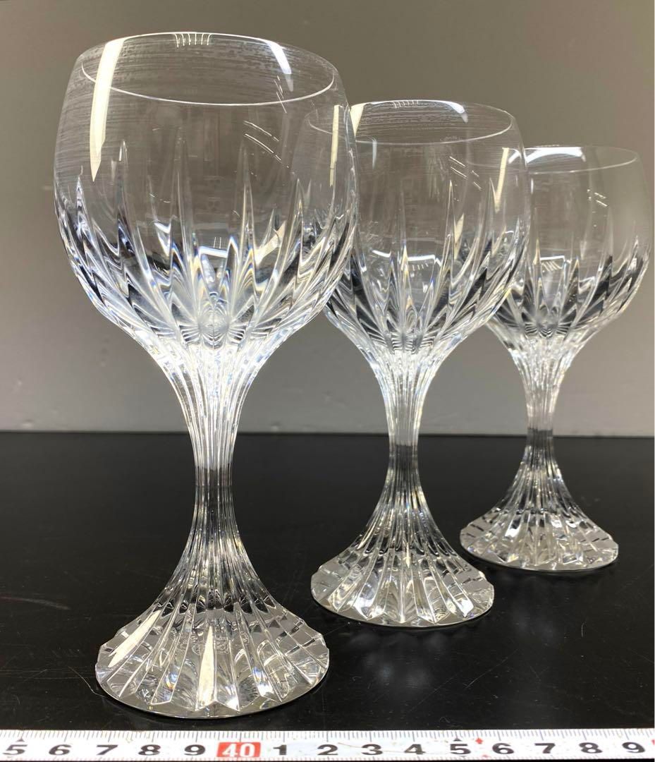 洋3 バカラ マッセナワイングラス3客 高16.5cm 東Y6-1120