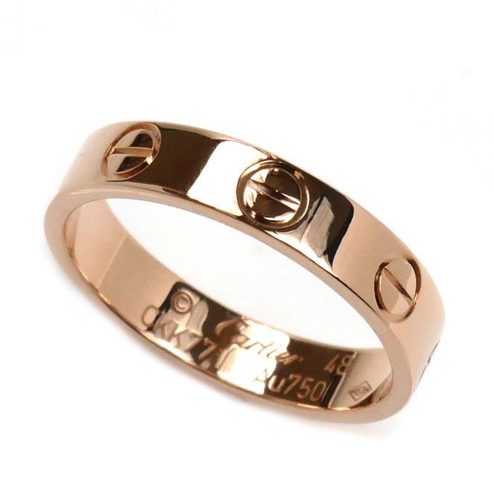 カルティエ K18PG ミニラブ リング ＃57 【新宿店】【中古】【新着  