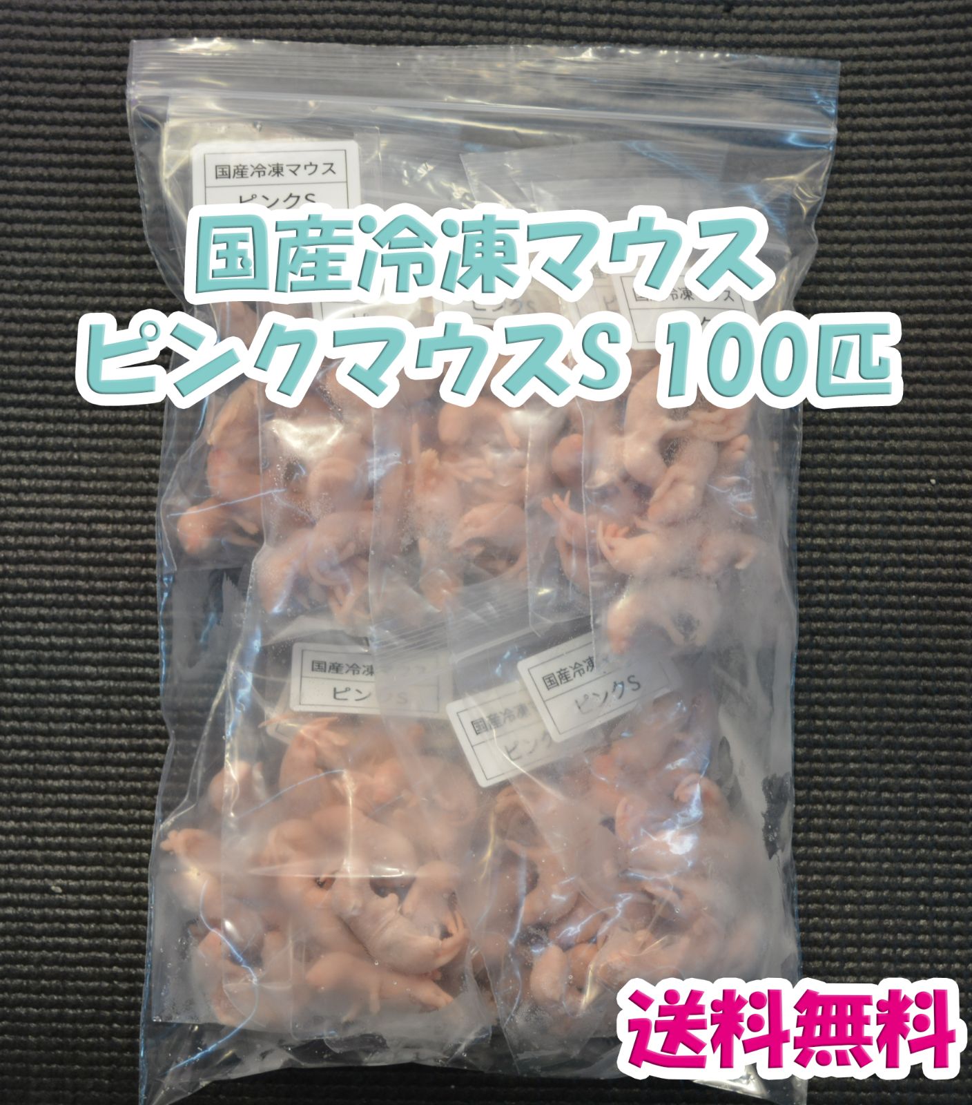 お買い得！】 国産冷凍マウス ピンクＭ 100匹 爬虫類・両生類のエサ