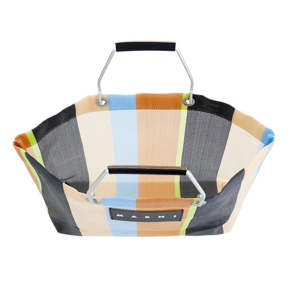 MARNI マルニ フラワー カフェ ミニ トートバッグ メッシュ ストライプ マルニ バッグ フラワーカフェ 正規品 トートバッグ ストライプ
