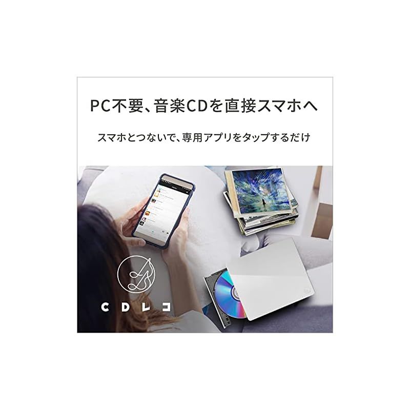 アイ オー データ CDレコ スマホ CD取り込み usb_c パソコン不要 ケーブル接続で取り込み iOS|Android|ウォークマン対応 日本メーカー CDRI-LU24IXA タブレット|スマートフォン 0