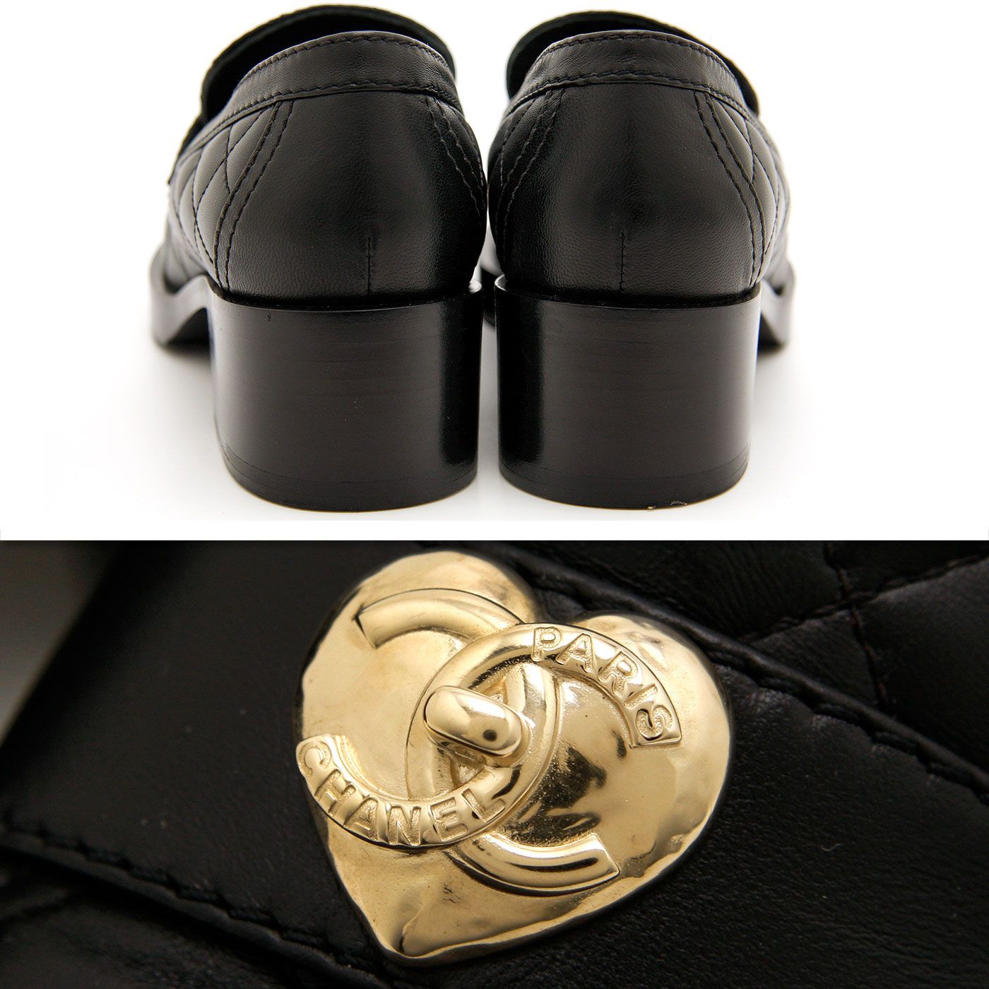 【新品未使用】シャネル☆キルティングローファー☆ハートメタル☆37.5 新品未使用】シャネル☆キルティングローファー☆ハートメタル☆37.5