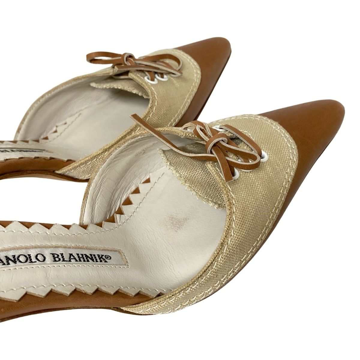 ☆定価88000円 美品 イタリア製 マノロブラニク ミュール『36 1/2』☆ manolo blahnik マノロブラニクLOLLOオープントゥミュール 36