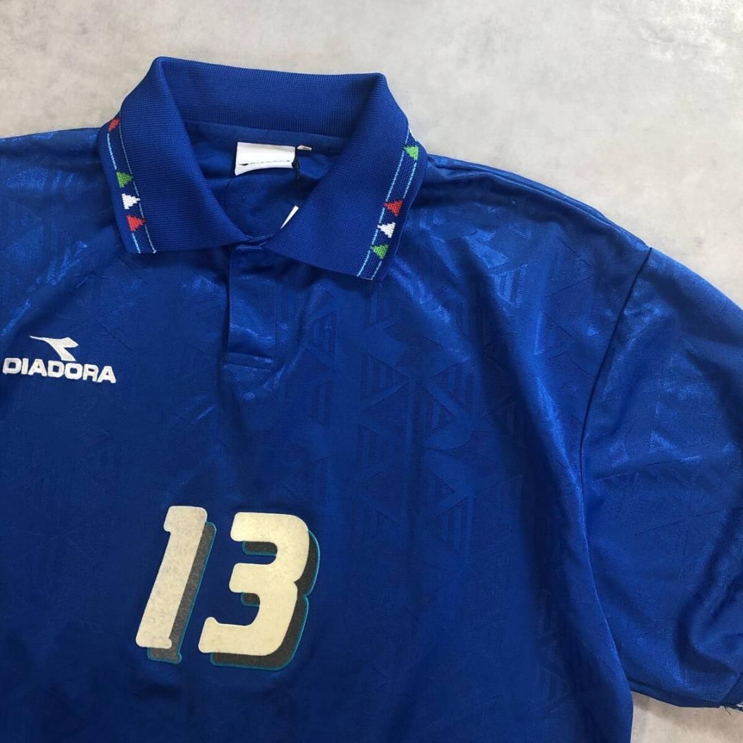 GQ585◇DIADORA : 1994年 サッカー イタリア代表ユニフォーム◇O◇青系