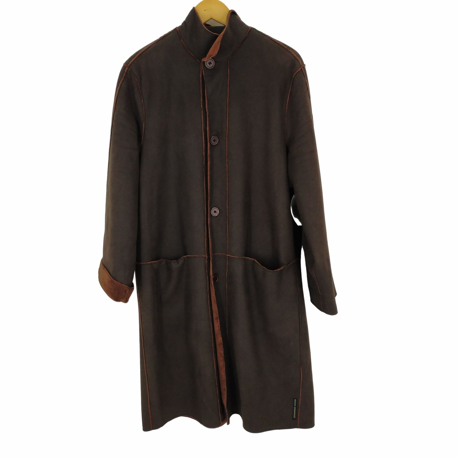 アドルフォドミンゲス ADOLFO DOMINGUEZ レザー切替コート 裏ボア