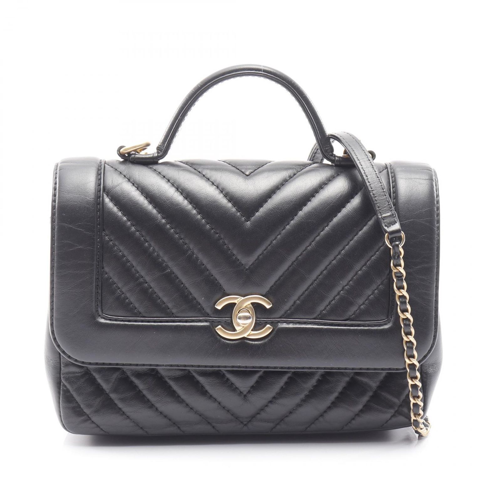 シャネル CHANEL ショルダーバッグ ブラック カーフ（牛革