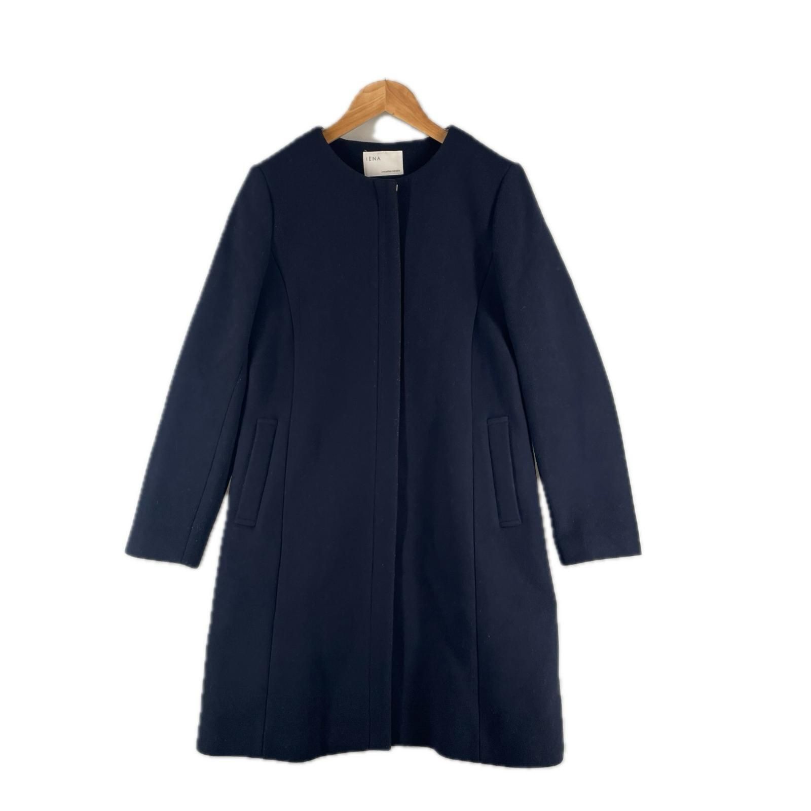 IENA】イエナ コクーンショートダッフルコート 38 ネイビー