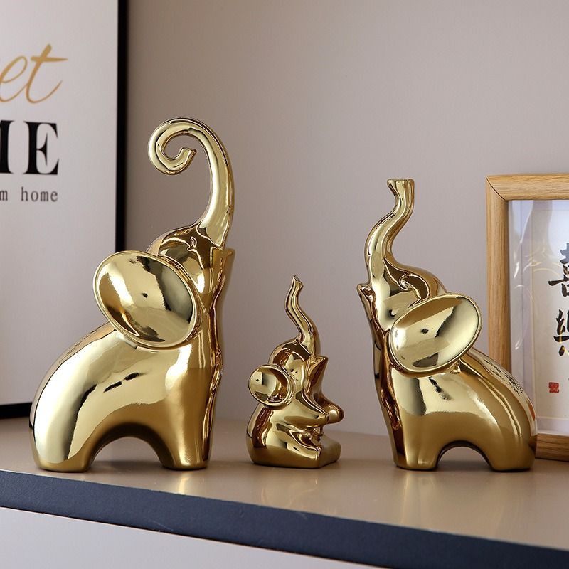 ゾウの親子 3人家族 動物 インテリア雑貨 インテリア小物 インテリア