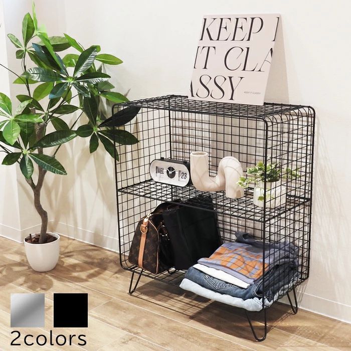 2段下部収納棚 家具・インテリア シルバー ディスプレイスタンド 2段棚付き