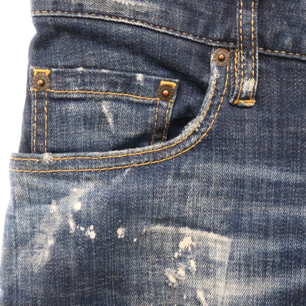 DSQUARED2 ディースクエアード 22AW ICON Logo Damage Denim Patns ICONペイント ダメージデニムパンツ インディゴ S79LA0052 DSQUARED2 (ディースクエアード) 22AW ICON Logo Damage Denim Patns