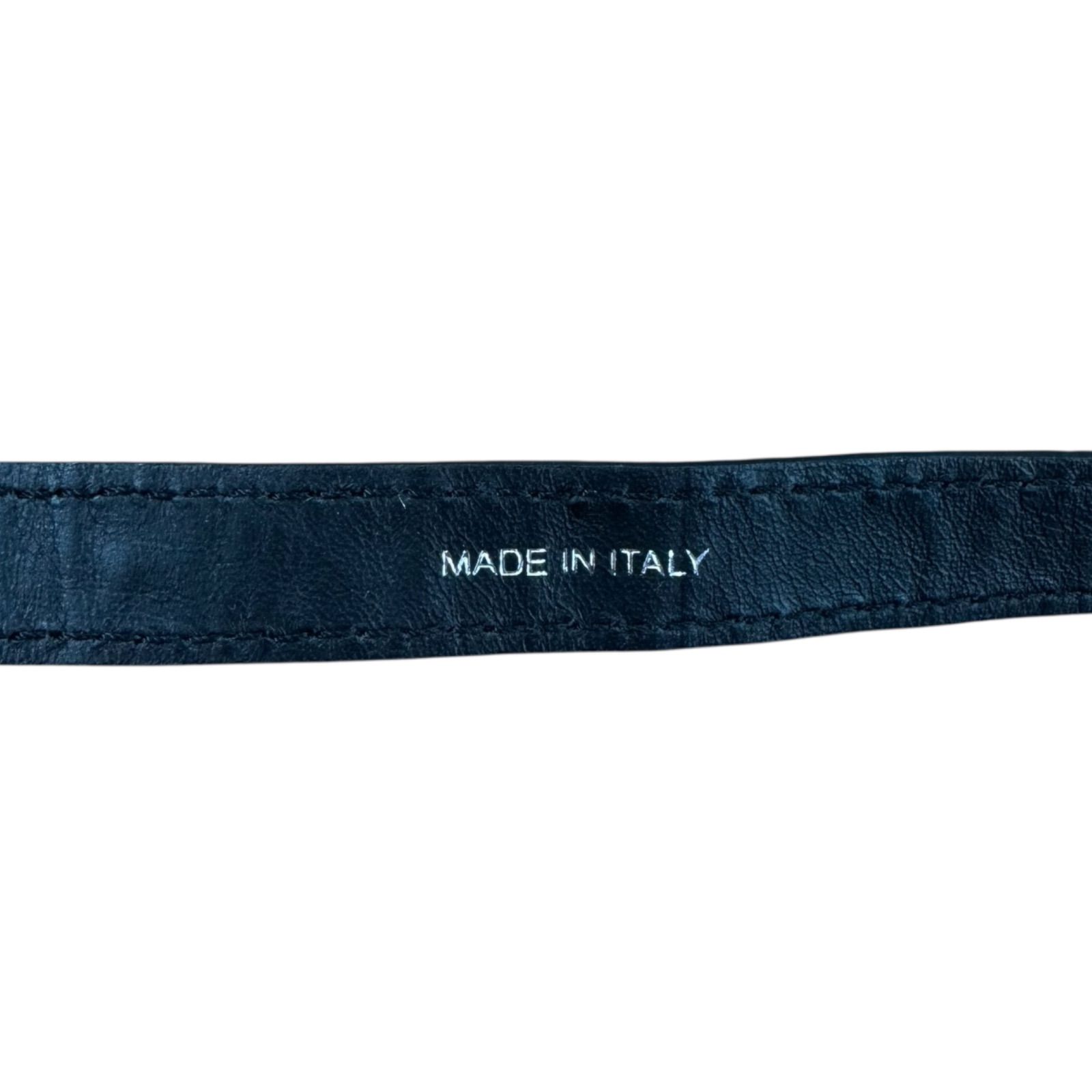 CELINE レザー サスペンダー ブラック クロコ型 新品未使用 CELINE】LEATHER SUSPENDER セリーヌ レザー クロコ型押し