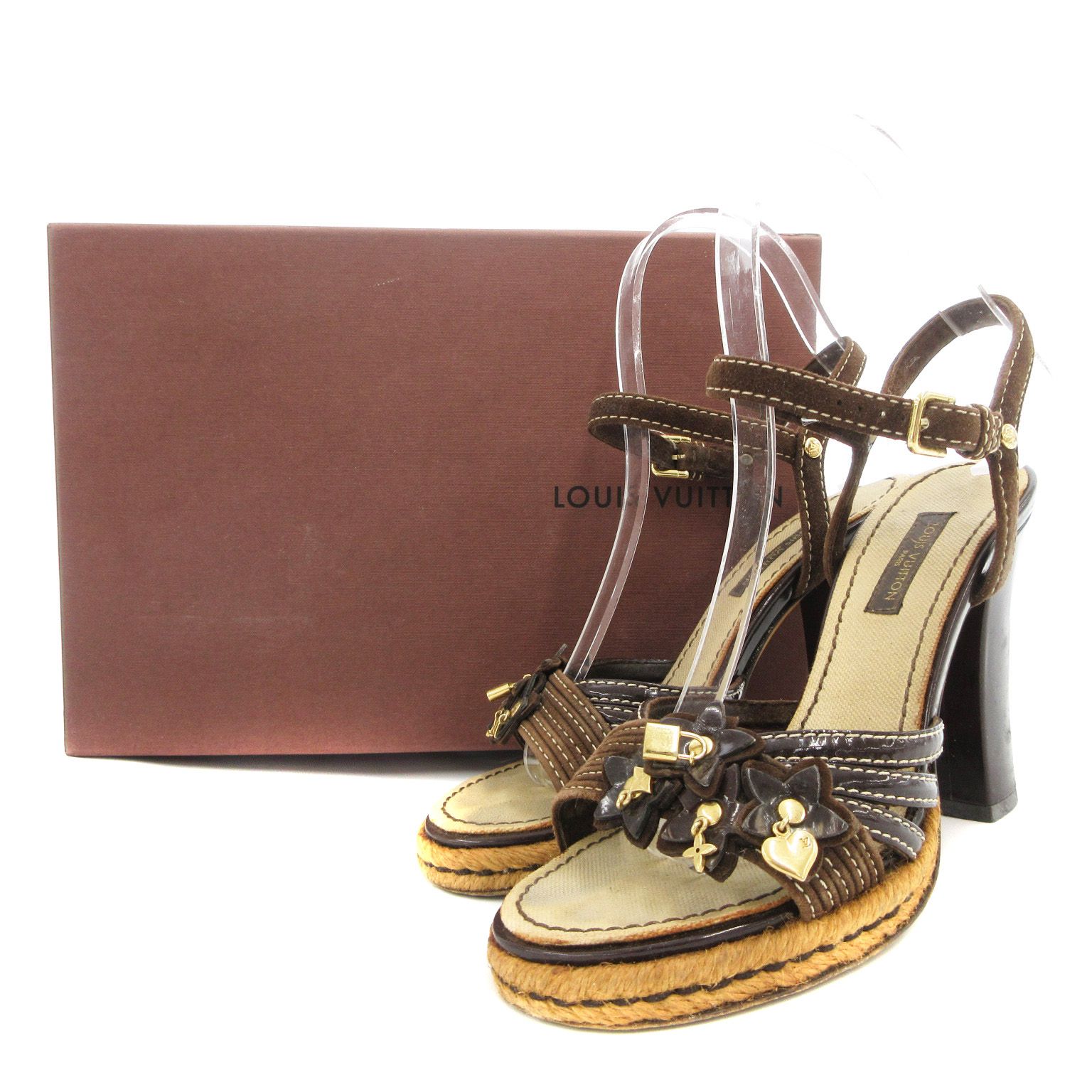 ルイヴィトン スエードヒール size37 ルイヴィトン LOUIS VUITTON サンダル ヒール ストラップ