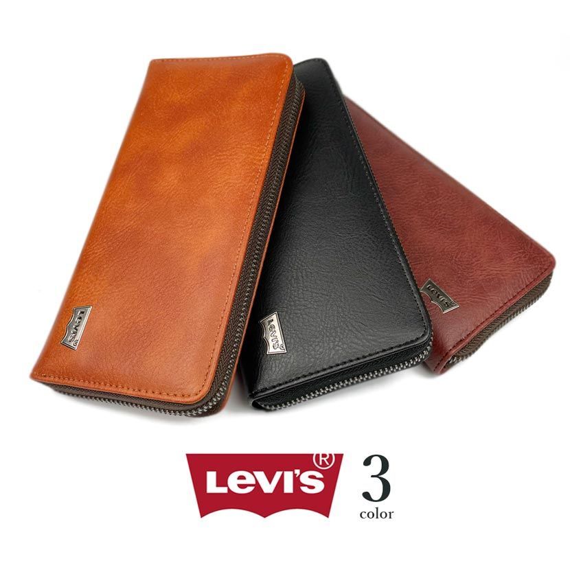 リーバイス Levi's 財布 長財布 メンズ ラウンドファスナー PUレザー