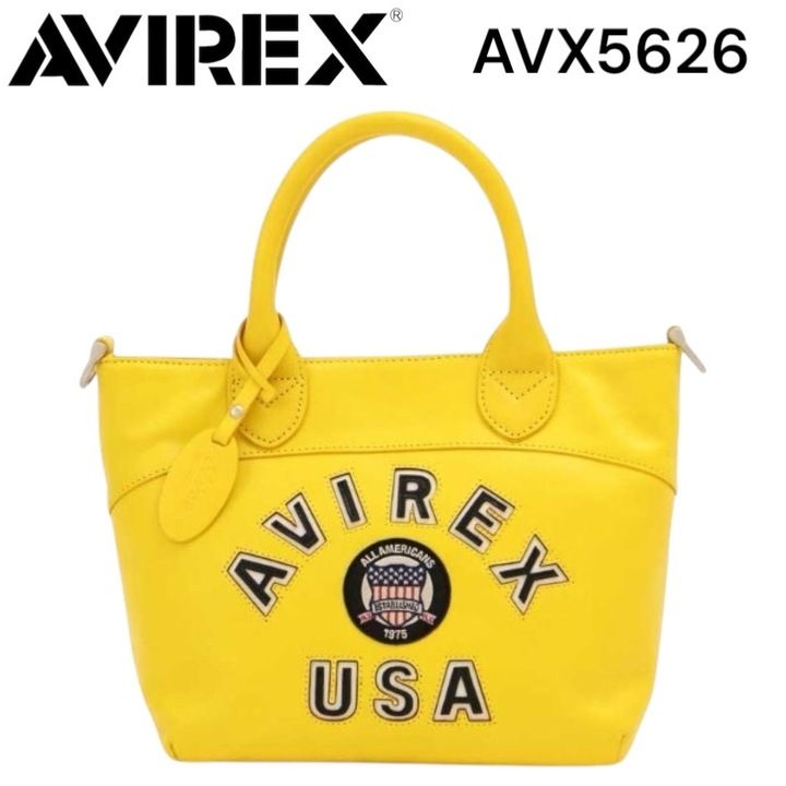 開封済・未使用品】AVIREX バーシティー レザー ミニトートバッグ 
