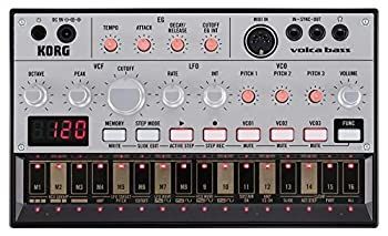 【中古】「非常に良い」KORG アナログ ベースマシン volca bass 16ステップシーケンサー 電池駆動 スピーカー内蔵 ヘッドフォン使用可 どこでも使えるコンパクトサイズ
