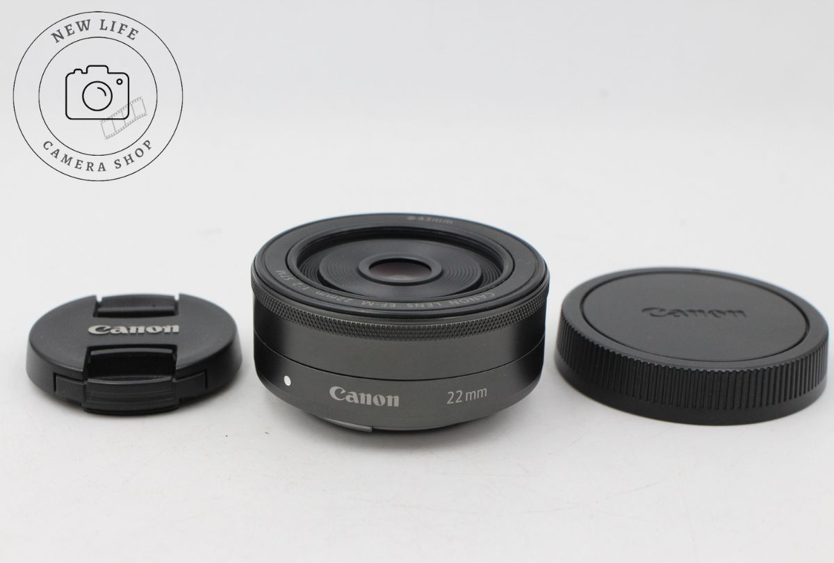 極上品☆キャノン Canon EF-M 22mm F2 STM ブラック パンケーキ
