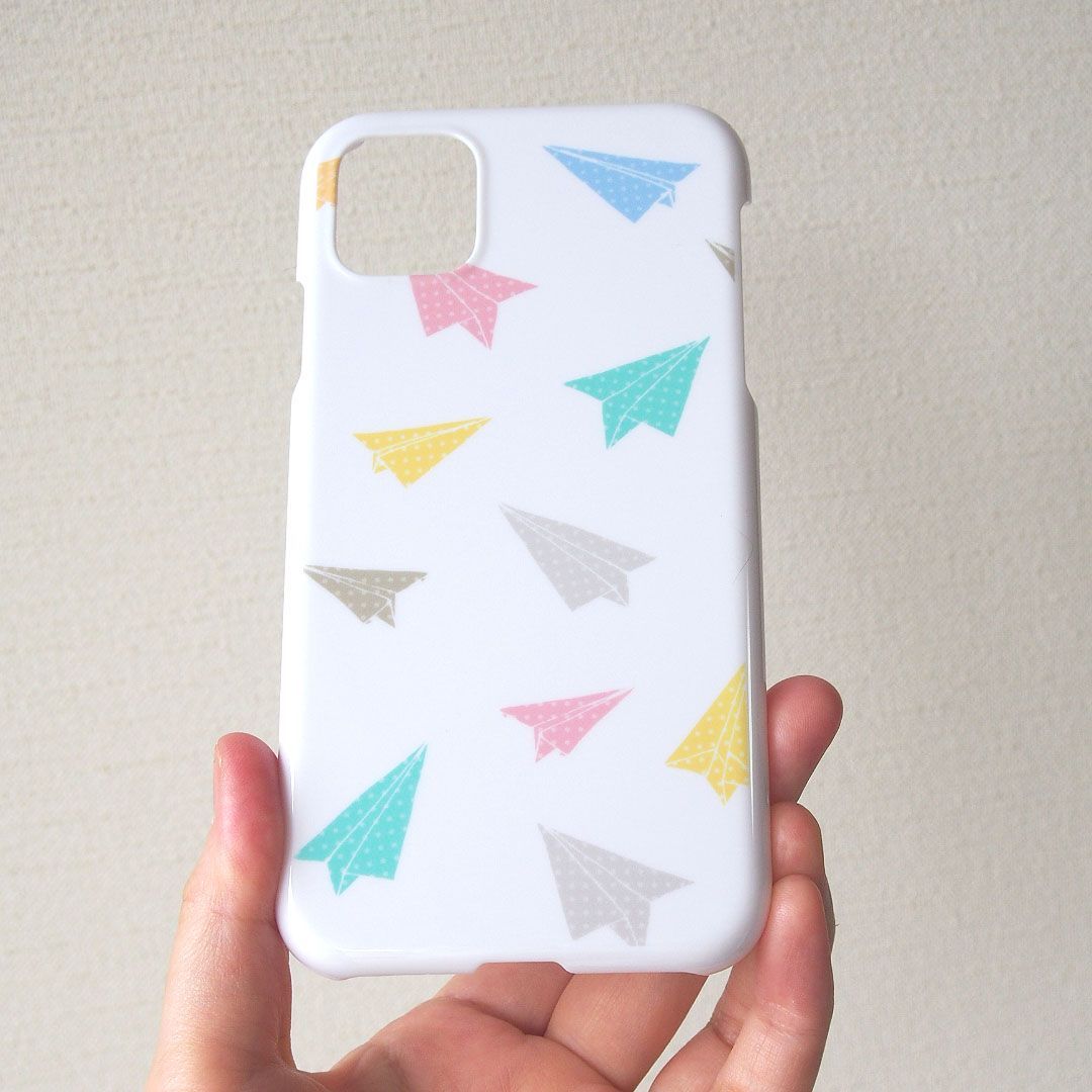 iPhoneケース②【紙ヒコーキ】ホワイト