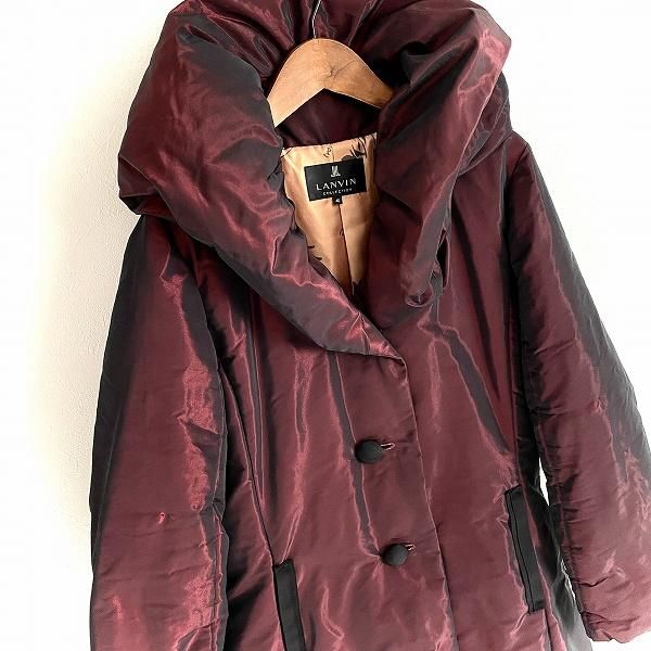 LANVIN Lady’s ダウンアウター wnc ランバン LANVIN コート 40 赤系 ダウンコート 光沢 イタリア製