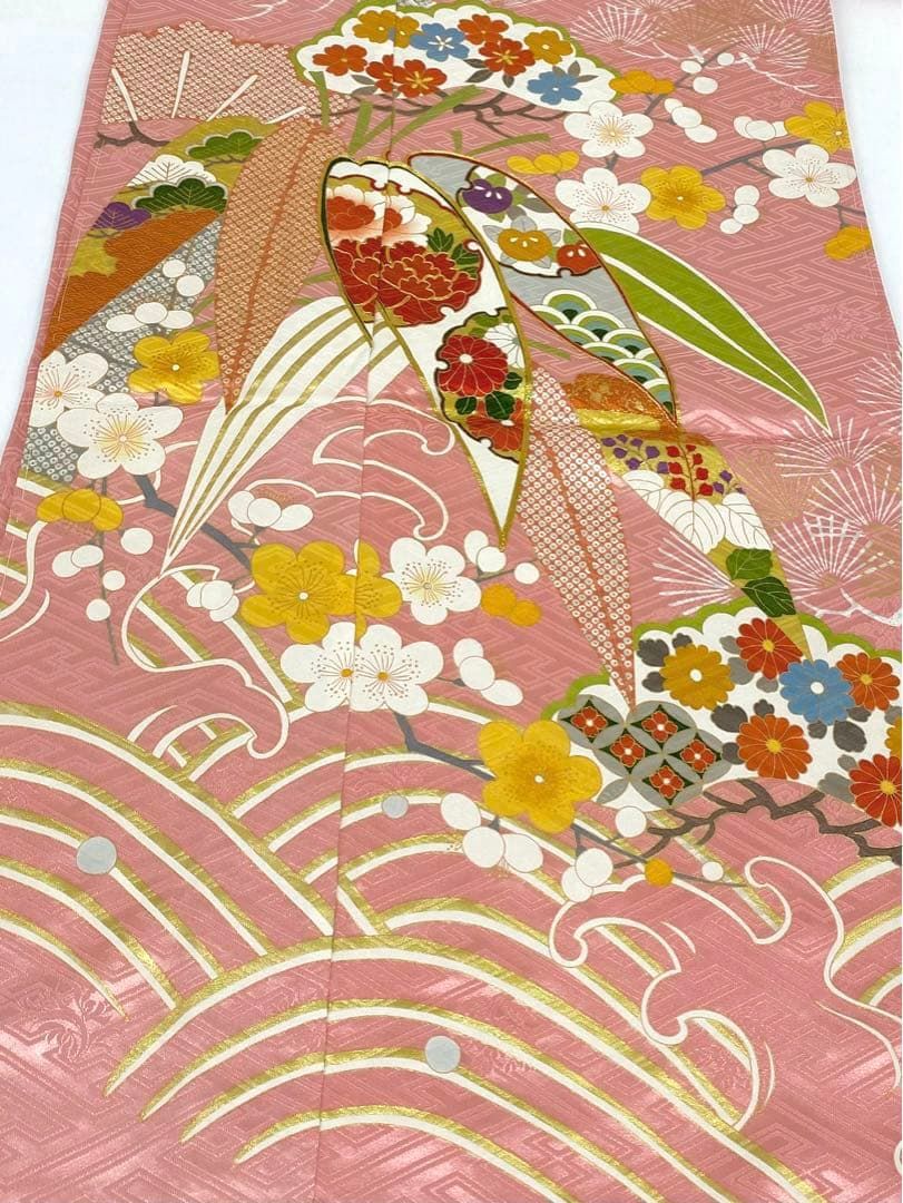 振袖 久保耕 久美すがた 仮絵羽 京友禅 振り布付き 正絹 未仕立て品 八