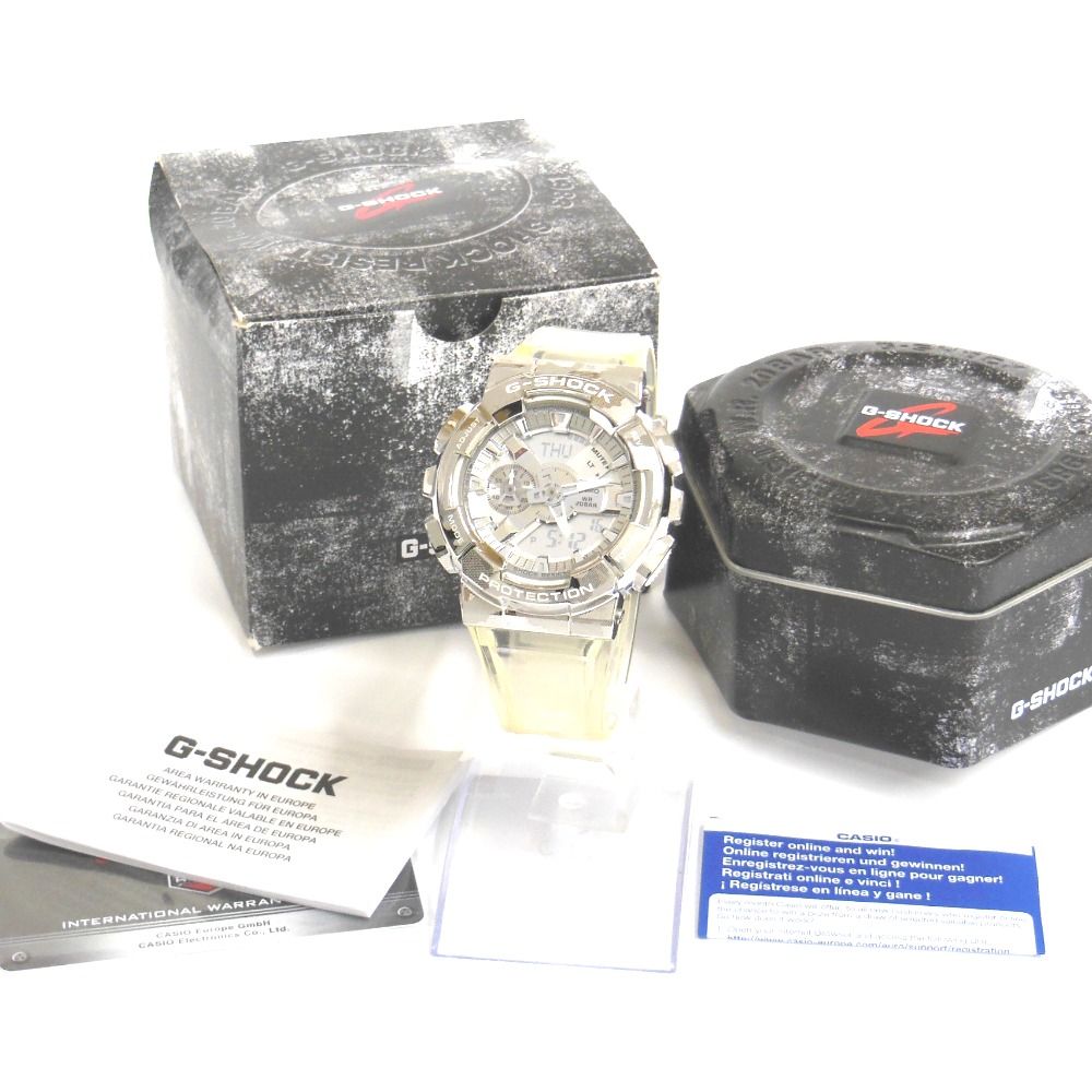 NA32611 カシオ 腕時計 ジーショック G-SHOCK スケルトン カモフラージュ GM-110SCM-1AER クォーツ シルバー系文字盤  メンズ CASIO 中古