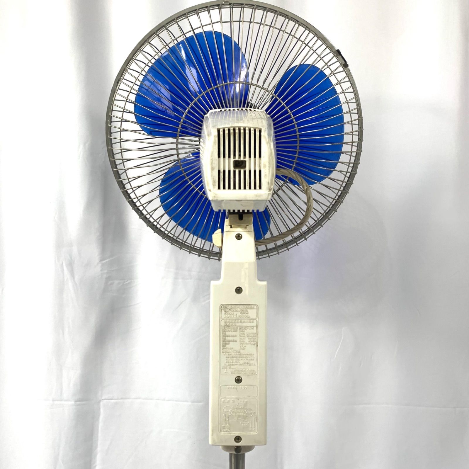 三菱　扇風機　R35 Y5 昭和レトロ アンティーク 3枚羽根 MITSUBISHI 三菱 R35-NK 大型 扇風機 昭和レトロ 3枚羽 青羽