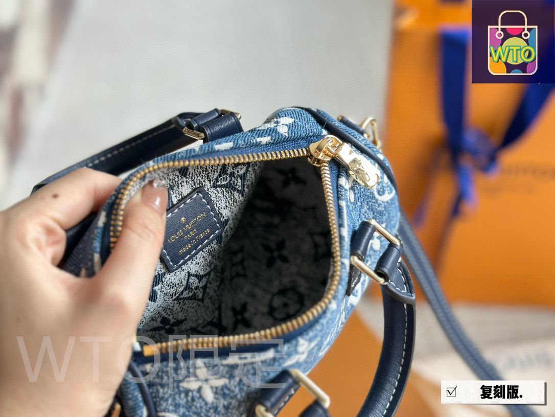 可愛いサイズ♡【LouisVuitton】ナノスピーディ デニム♪ ルイ・ヴィトン ナノ スピーディスカイ スカイブルーデニム in