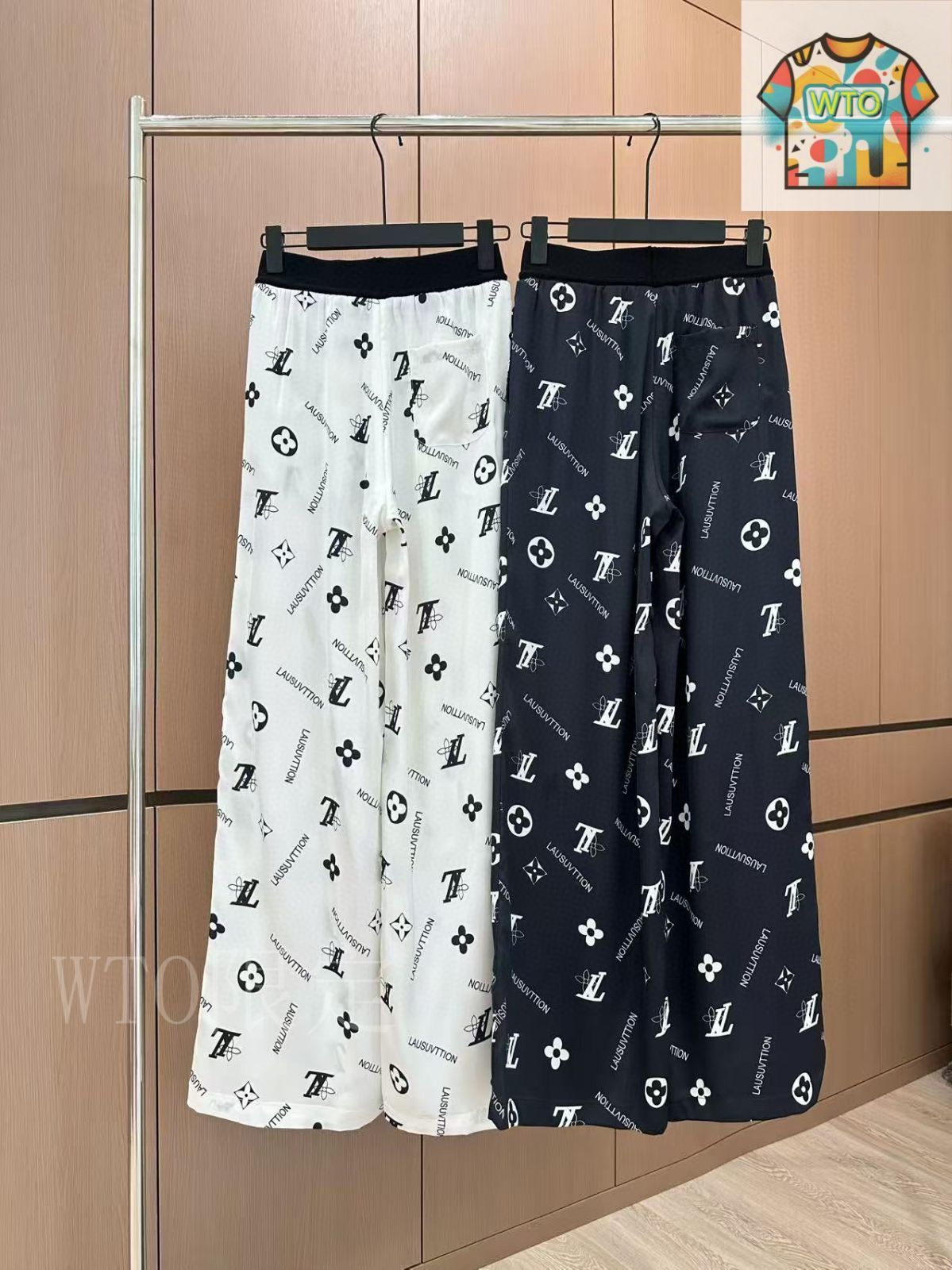 新款 リボンプリントカジュアルパンツ-1