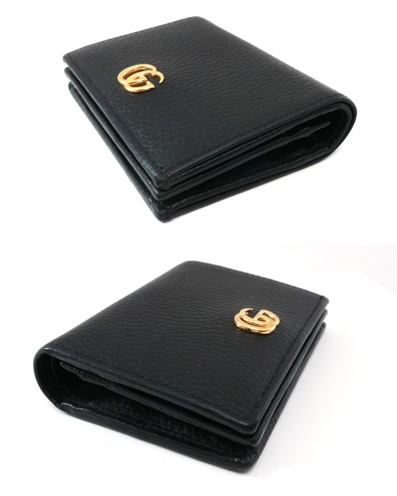 【極美品】✨グッチ 二つ折り財布 GGマーモント レザー 黒 456126 ミニ Amazon | [グッチ] 財布(二つ折り財布) 456126 CAO0G ブラック
